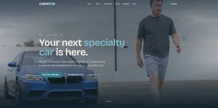 Carveyor specialty car dealer website