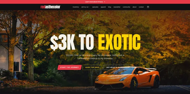 redasthecolor car flipping website