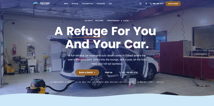 The Fuge Auto Spa website